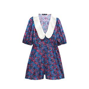 Printed Gardencore Ditsy Playsuit with Peter Pan Collar